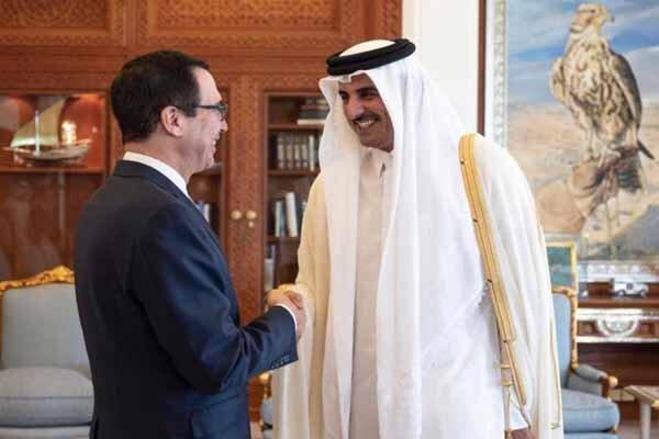 راز دیدار وزیر خزانه داری آمریکا با امیر قطر